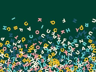 Falling letters of the alphabet